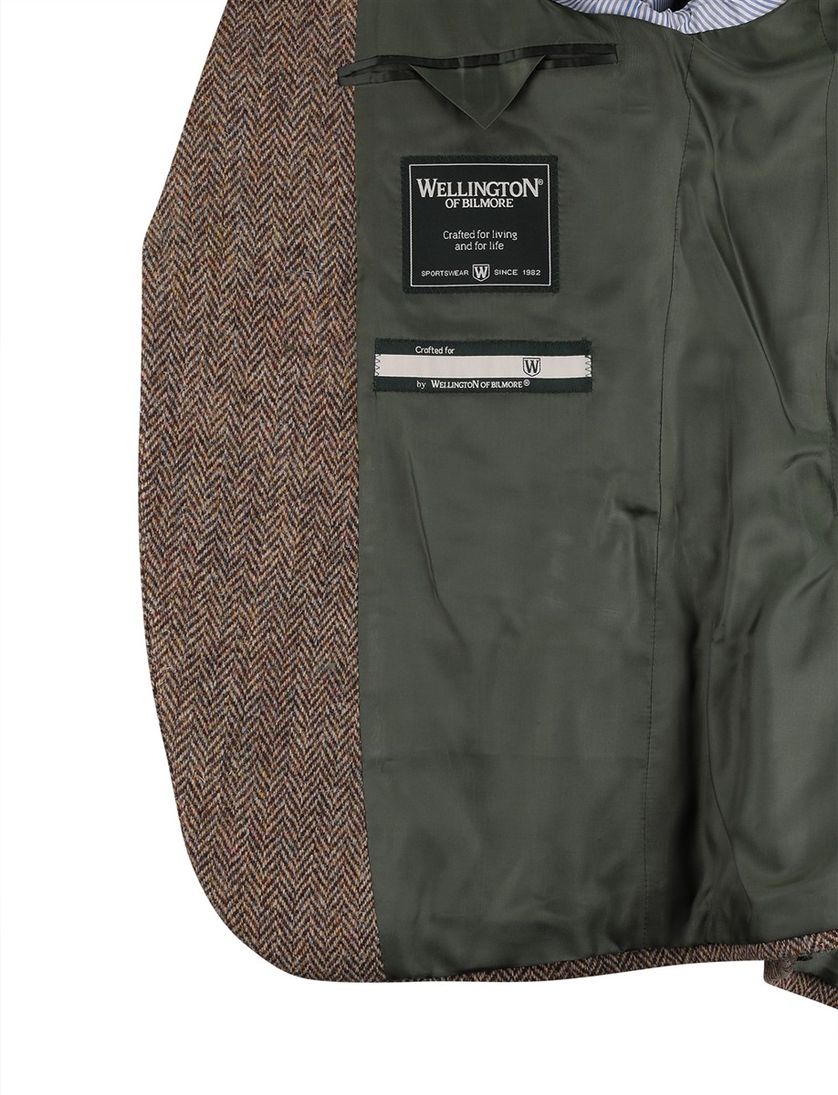 Colbert Wellington  of Bilmore Bruin wol tweed elleboog patches