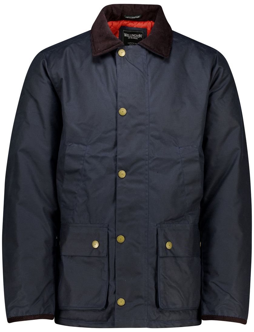 winterjas Wellington of Bilmore donkerblauw katoen