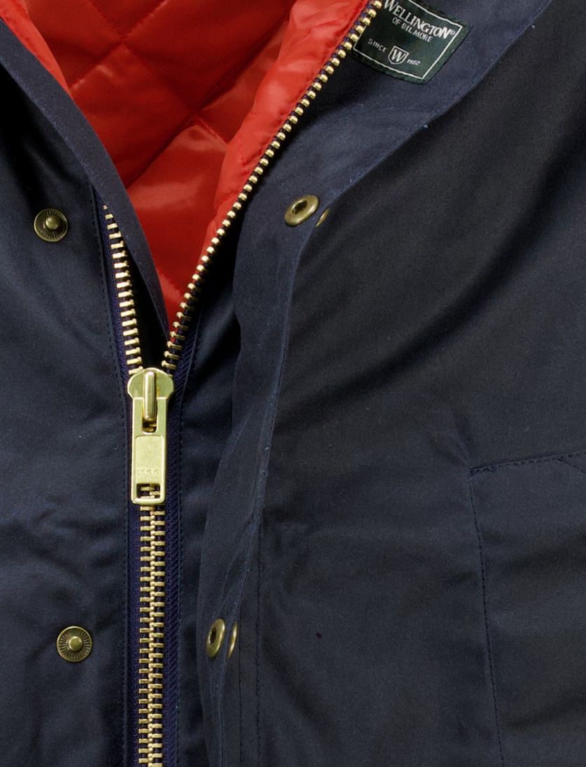 winterjas Wellington of Bilmore donkerblauw katoen