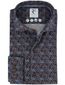R2 Amsterdam Overhemd donkerblauw geprint katoen knitted