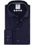 Overhemd R2 Amsterdam Donkerblauw effen katoen knitted