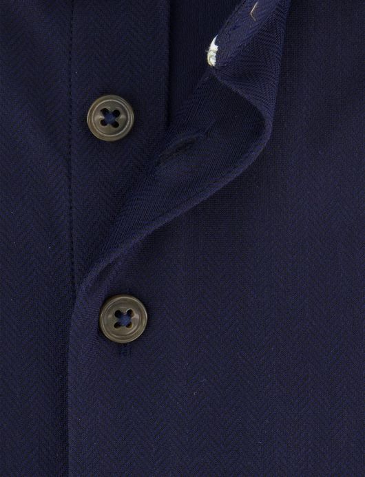 R2 Amsterdam Overhemd Donkerblauw effen knitted katoen