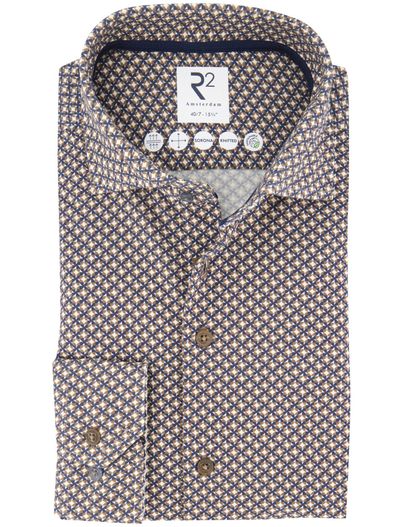 R2 R2 sorona knitted overhemd beige