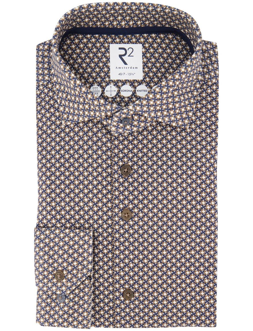 R2 sorona knitted overhemd beige
