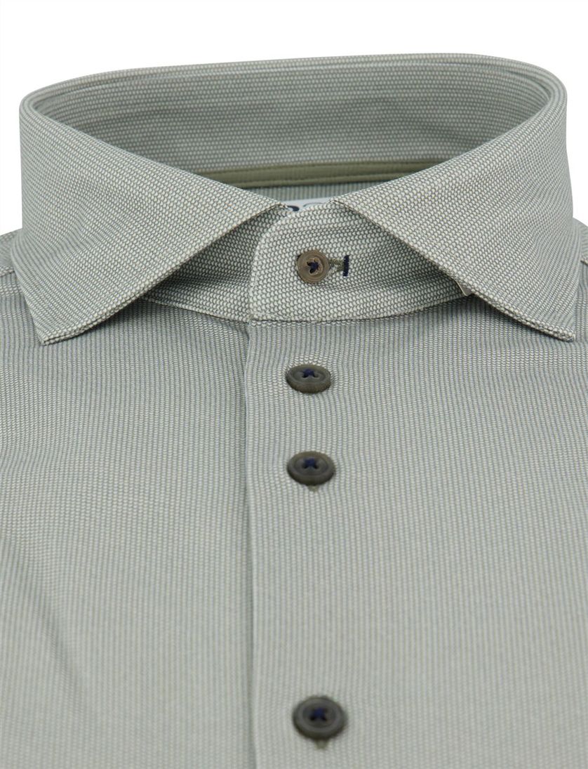 Overhemd R2 Amsterdam Groen mouwlengte 7 knitted katoen