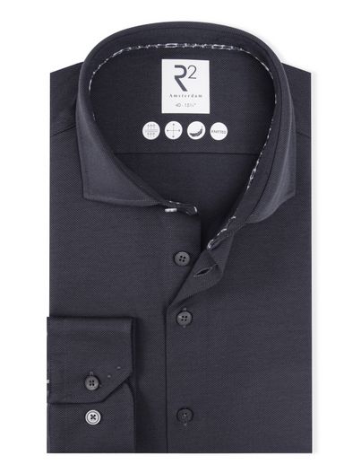 R2 R2 knitted overhemd antreciet ml7 effen