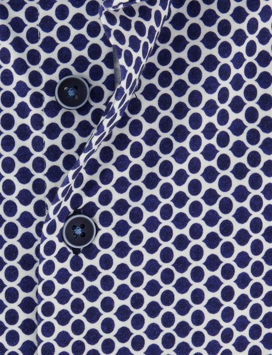 R2 Amsterdam Overhemd donkerblauw geprint katoen jersey