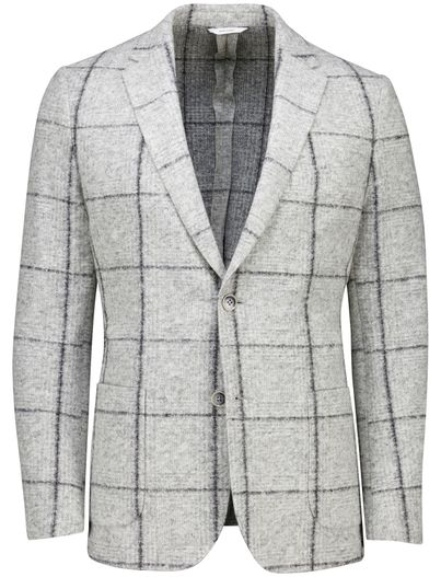 Gentiluomo Colbert Gentiluomo wol grijs geruit normale fit