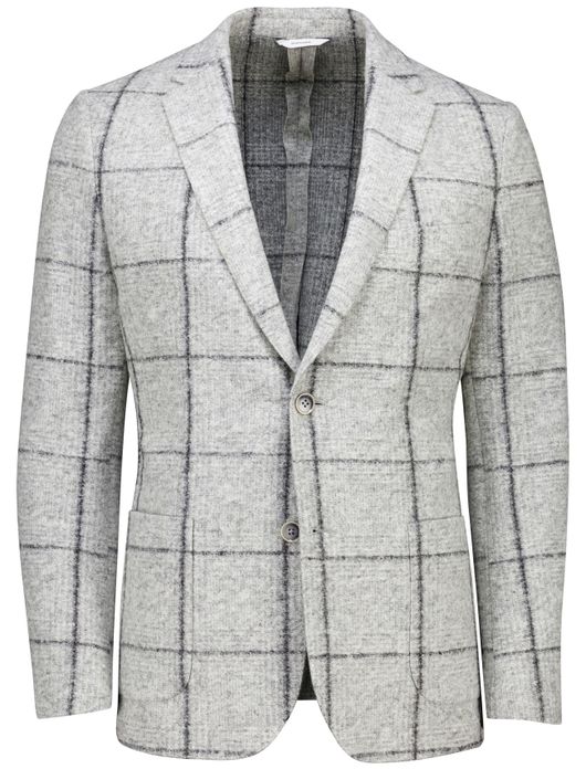 Gentiluomo Colbert grijs geruit wol normale fit