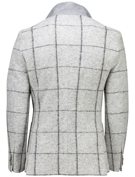 Gentiluomo Colbert grijs geruit wol normale fit