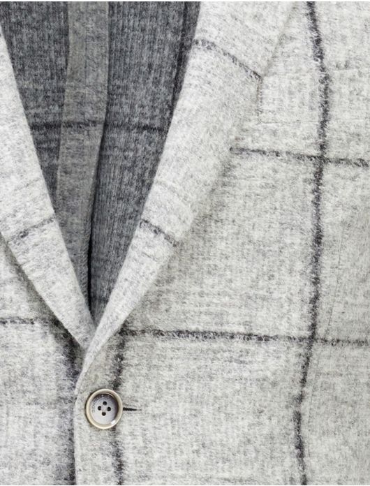 Gentiluomo Colbert grijs geruit wol normale fit