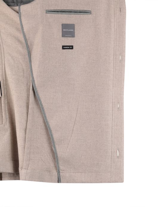 Bugatti Vest Grijs structuur bruine randjes