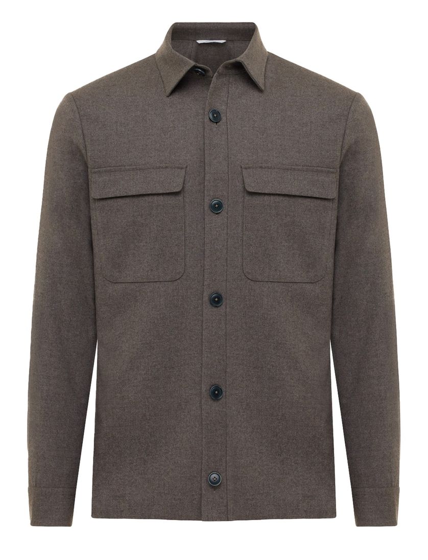 Overshirt Gentiluomo bruin wol