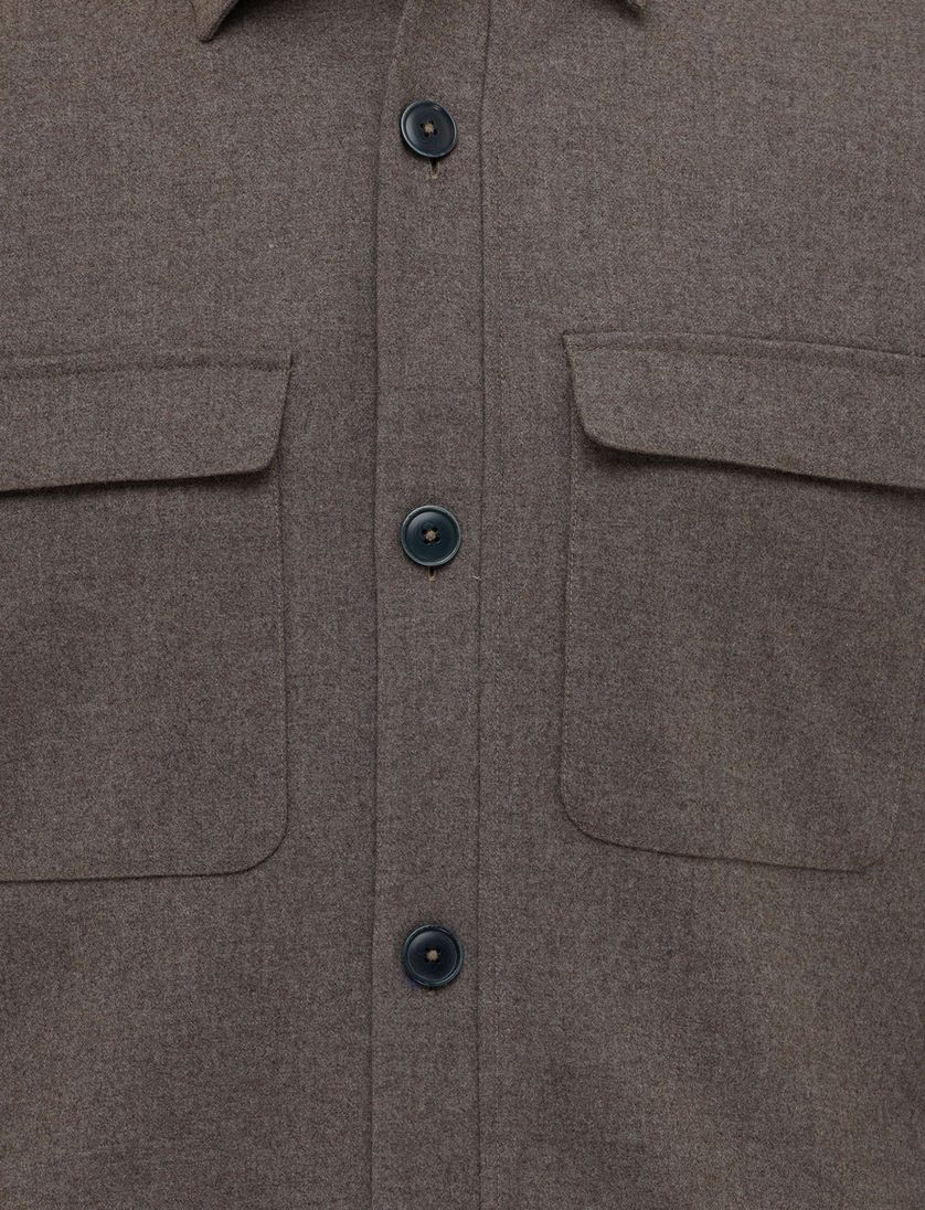 Overshirt Gentiluomo bruin wol