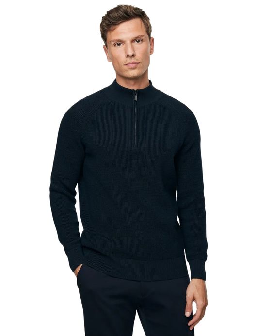 Gentiluomo trui donkerblauw half zip