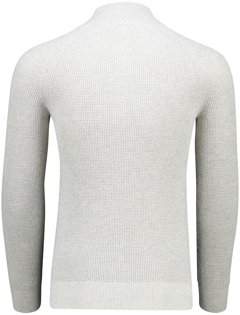 Gentiluomo half zip trui lichtgrijs katoen