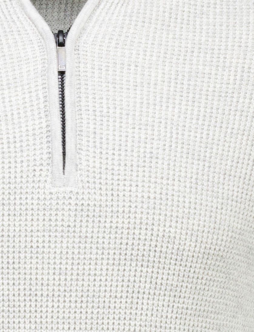 Gentiluomo half zip trui lichtgrijs katoen