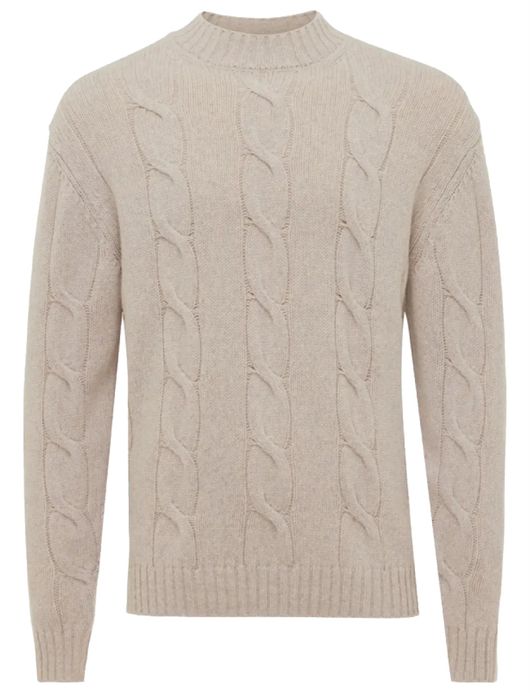 Gentiluomo trui bruin effen normale fit wol