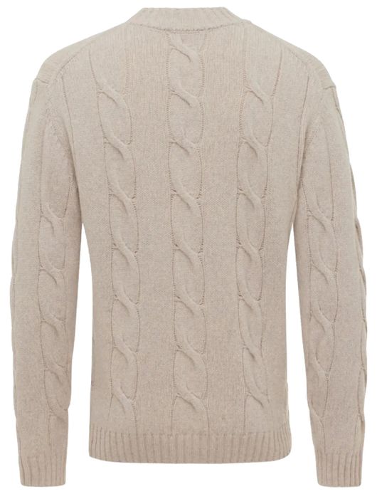 Gentiluomo trui bruin effen normale fit wol