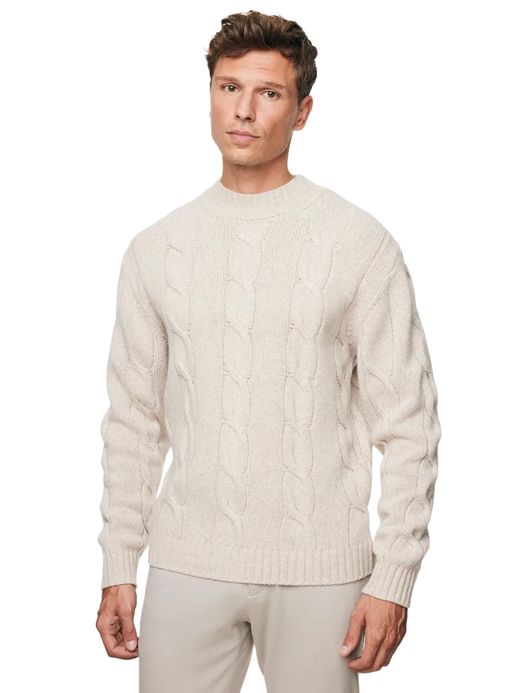 Gentiluomo trui bruin effen normale fit wol