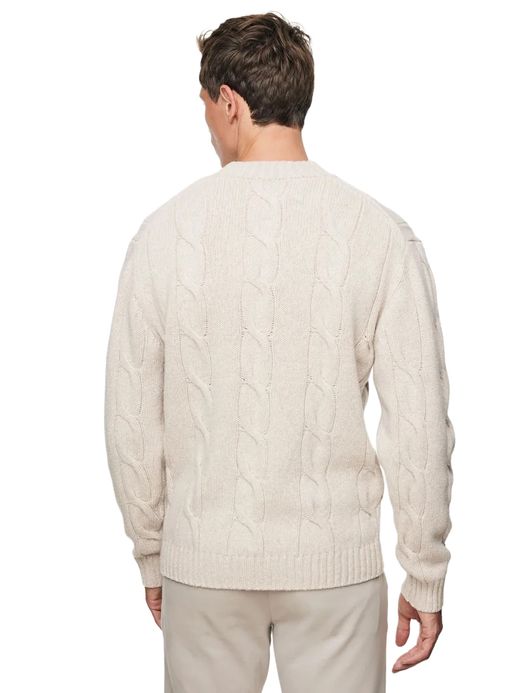 Gentiluomo trui bruin effen normale fit wol