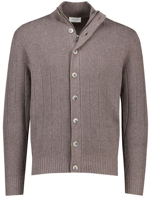 Gentiluomo vest met rits en knopen bruin