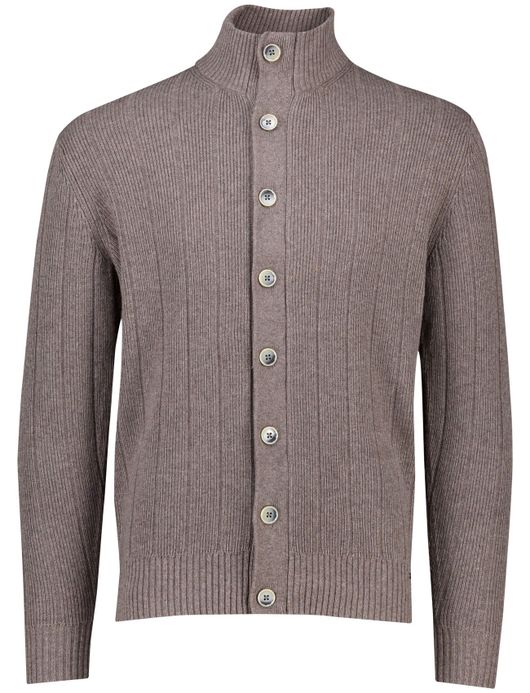 Gentiluomo vest met rits en knopen bruin