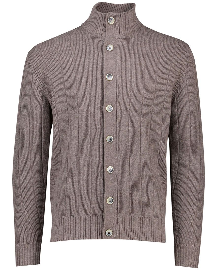 Gentiluomo vest met rits en knopen bruin