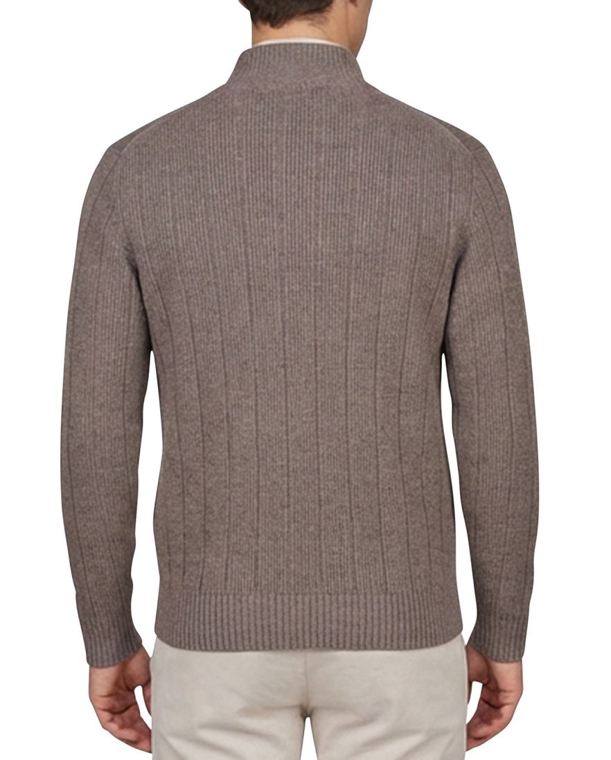 Gentiluomo vest met rits en knopen bruin