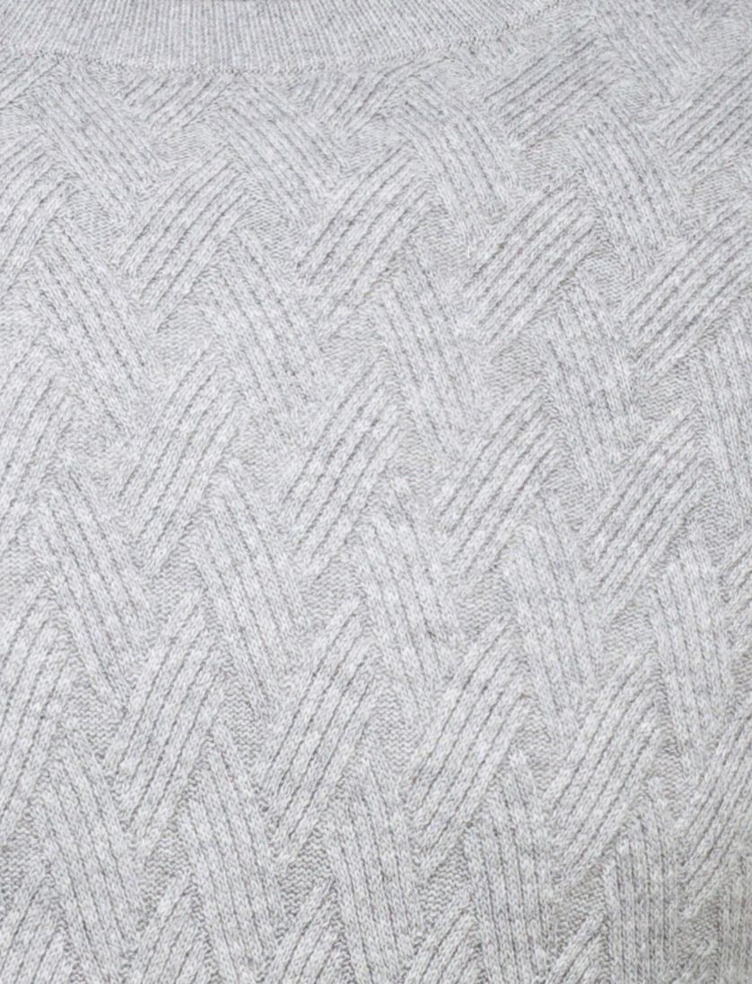 gebreide trui ronde hals Gentiluomo grijs effen normale fit