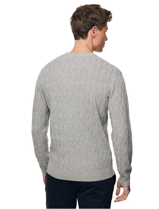 Gentiluomo trui knit grijs ronde hals viscose