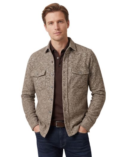 Gentiluomo Gentiluomo overshirt wolblend bruin