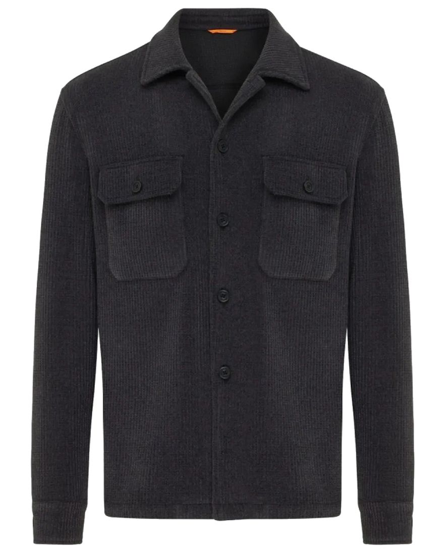 Genti overshirt grijs effen normale fit