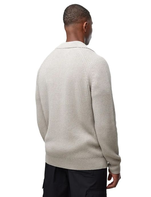 Genti half zip trui beige gebreid