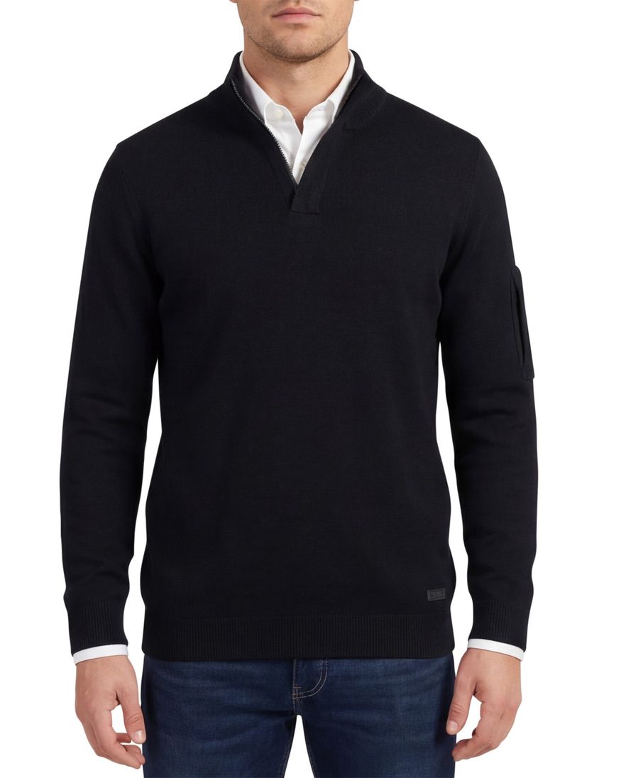 Genti half zip trui zwart