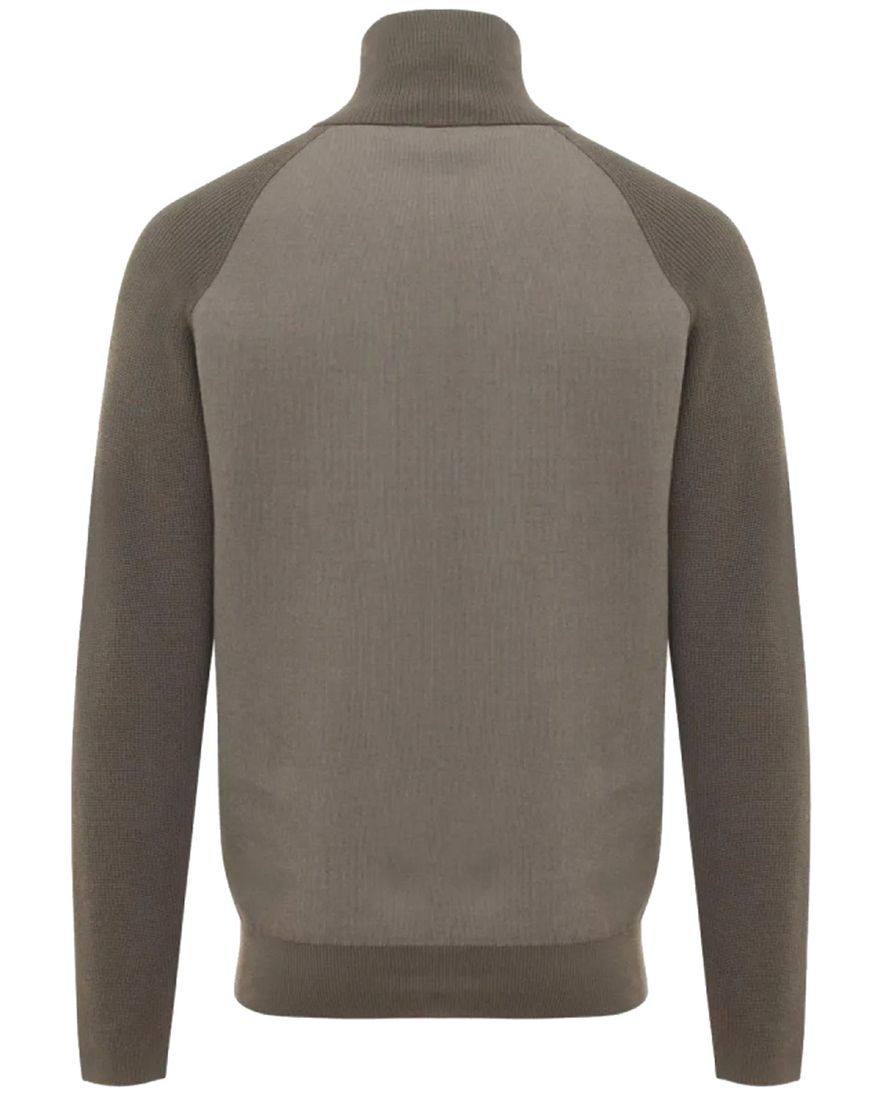 Genti trui bruin effen normale fit katoen