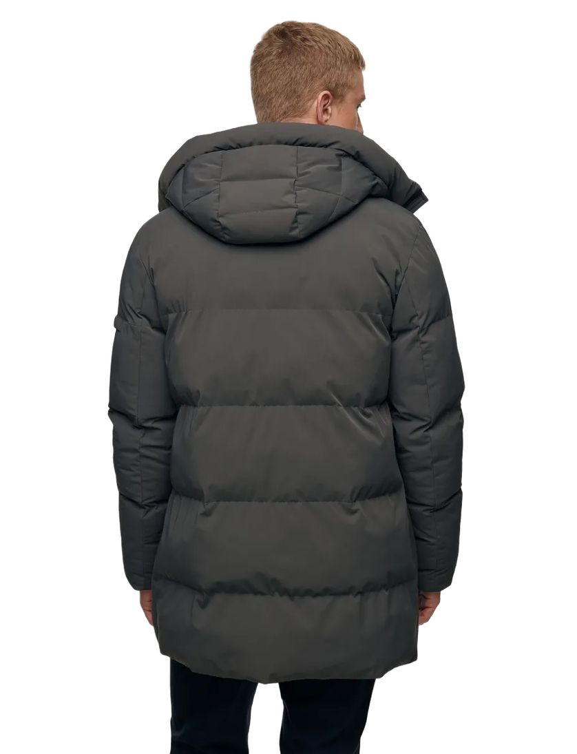 Genti winterjas puffer capuchon donkergrijs
