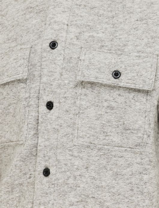Genti overshirt grijs gemeleerd dubbele borstzak