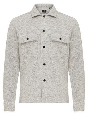 Genti Genti overshirt grijs gemeleerd dubbele borstzak