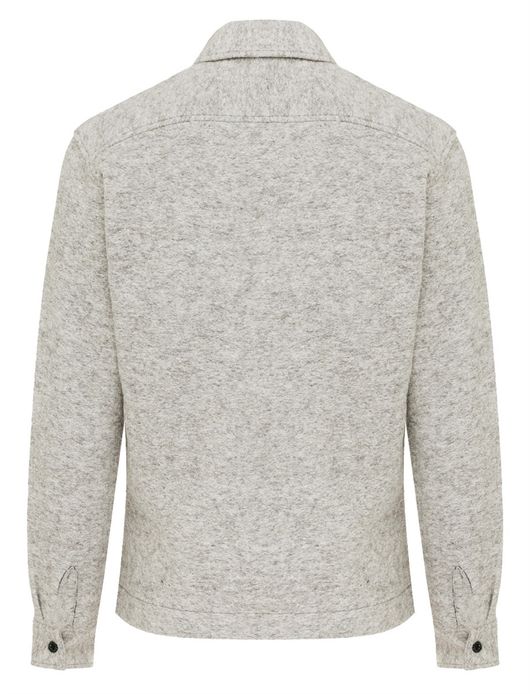 Genti overshirt grijs gemeleerd dubbele borstzak