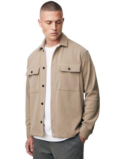 Genti Genti overhemd bruin effen normale fit dubbele borstzak