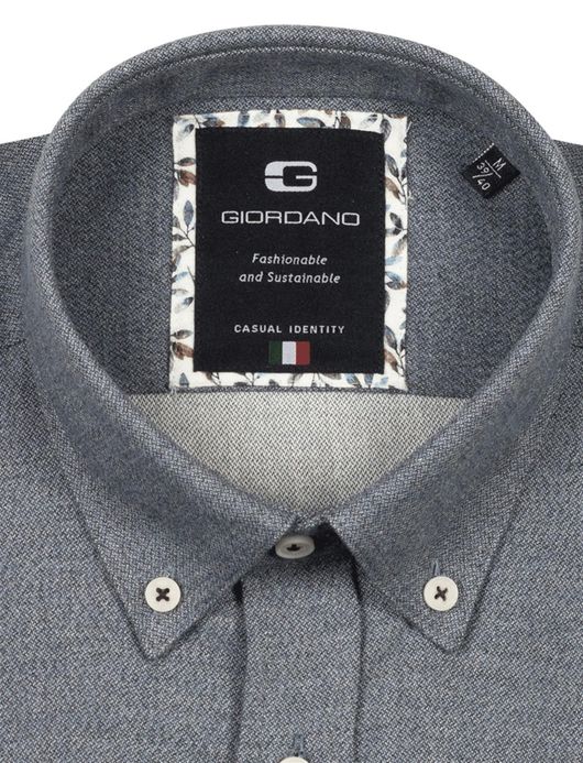 Giordano overhemd navy gemeleerd button down