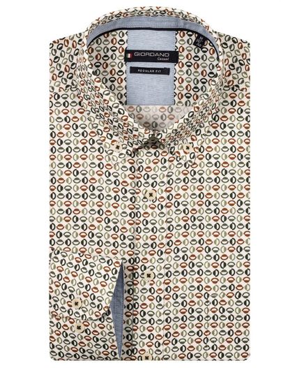 Giordano Giordano overhemd groen regular fit print