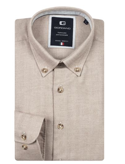 Giordano Giordano overhemd beige button down