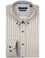 Giordano overhemd creme patroon button down