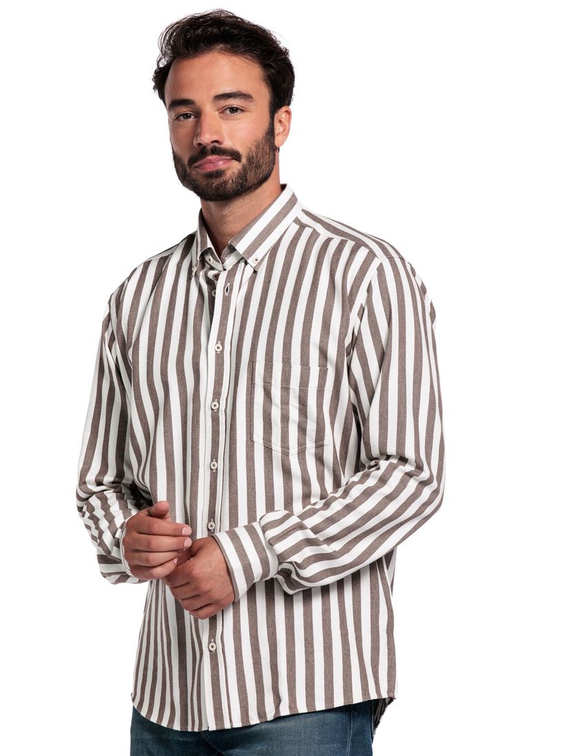 casual overhemd Giordano bruin