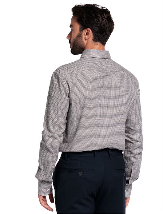 Giordano overhemd bruin geprint katoen normale fit