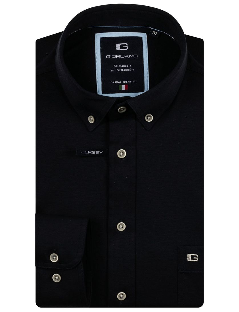 casual overhemd Giordano donkerblauw