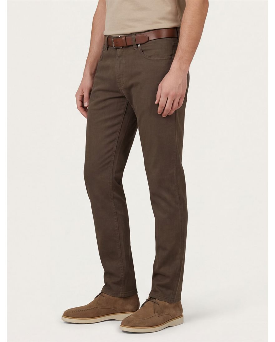 Barmas Dean pantalon bruin katoen zonder omslag