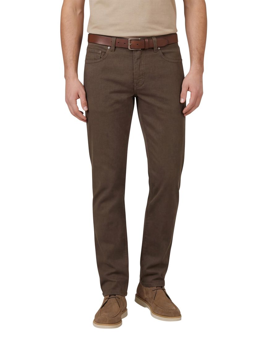 Barmas Dean pantalon bruin katoen zonder omslag